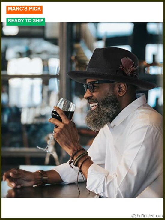 Unisex Wide Brim Felt Fedora Hat with Removable Feathers main image 5